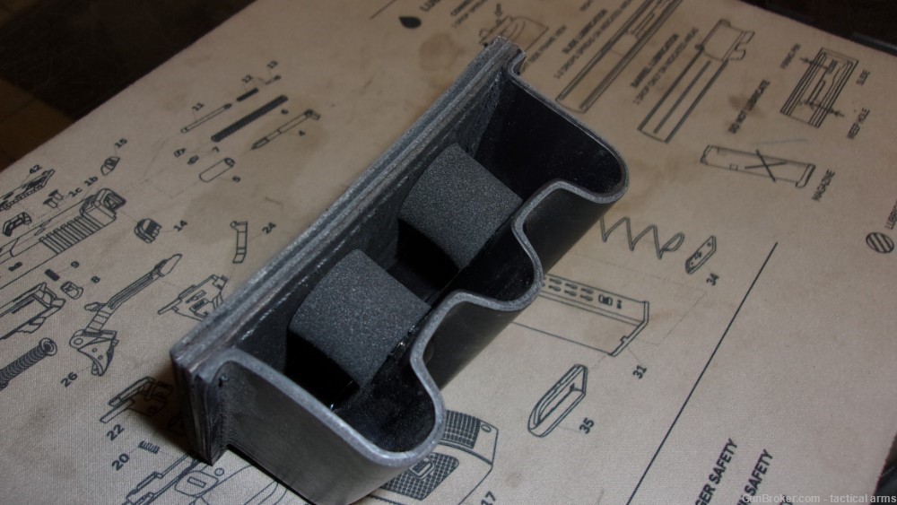 Safariland Model 775 Slim Triple Mag Pouch Open Top B/W Black Colt 1911-img-2