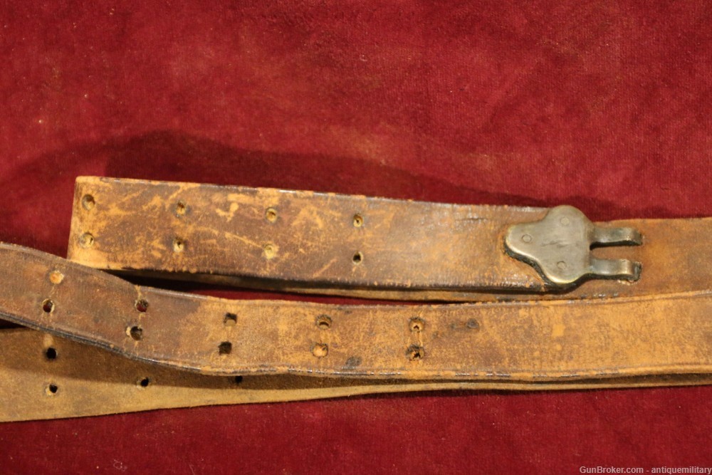 US M1907 Leather Sling WWI with Brass Ends-img-2