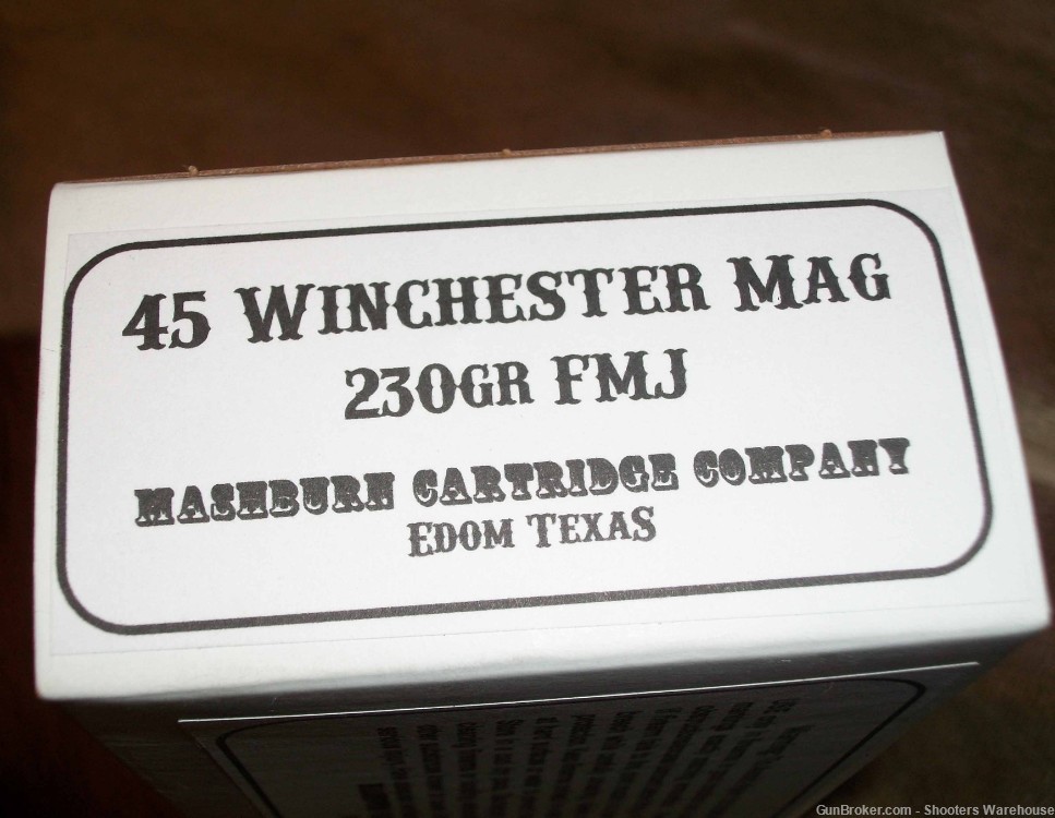 45 Winchester Magmum 230gr FMJ RN Mashburn Cartridge Company 50rds NEW-img-1