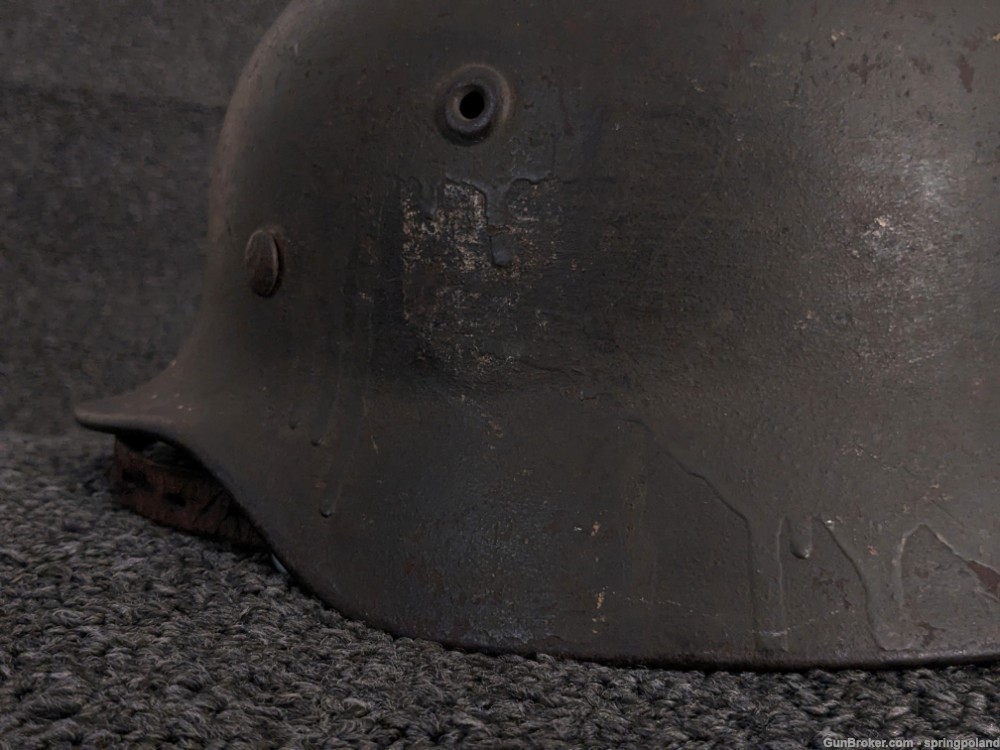 WWII German Helmet M40 SD Heavy Pour Paint Camouflage -img-4