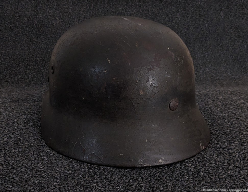 WWII German Helmet M40 SD Heavy Pour Paint Camouflage -img-5