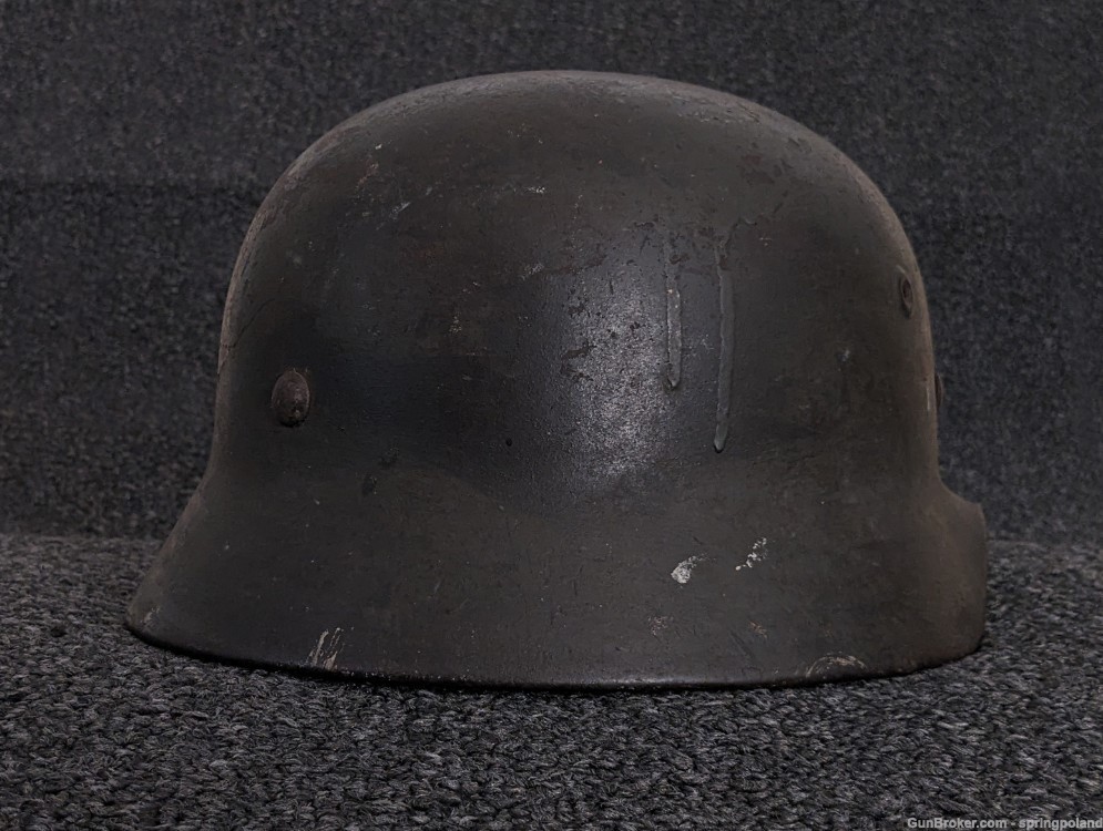 WWII German Helmet M40 SD Heavy Pour Paint Camouflage -img-6