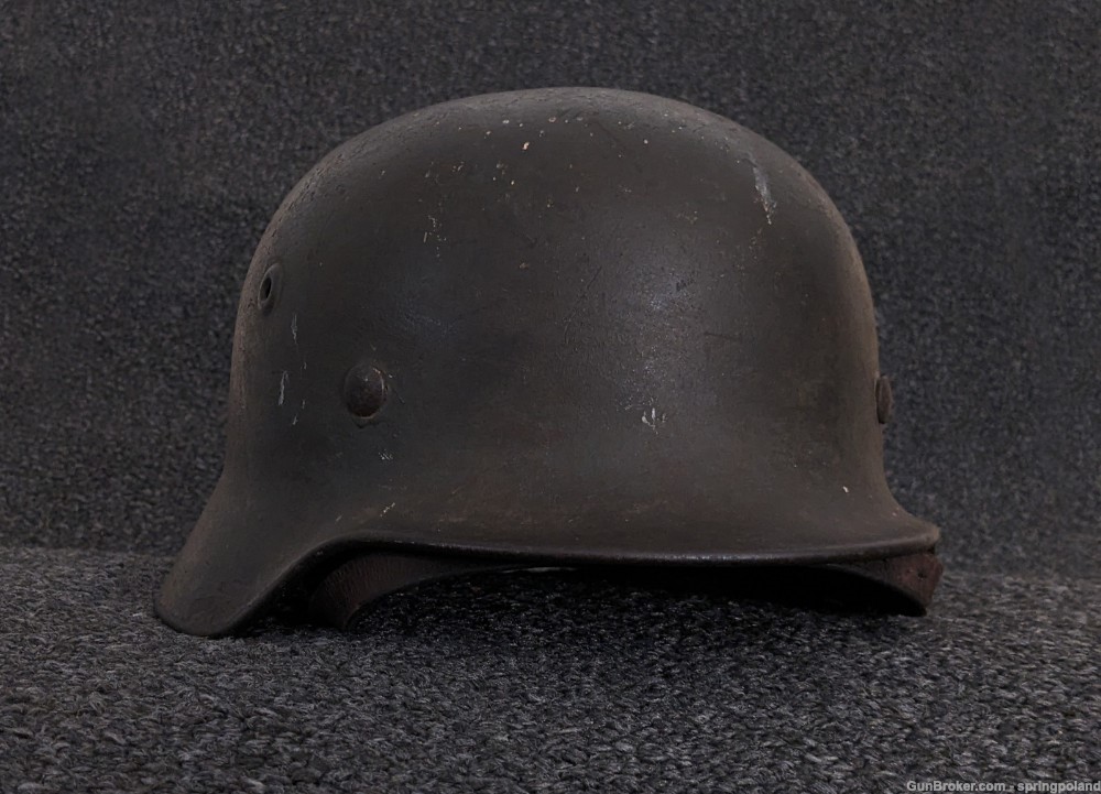 WWII German Helmet M40 SD Heavy Pour Paint Camouflage -img-8