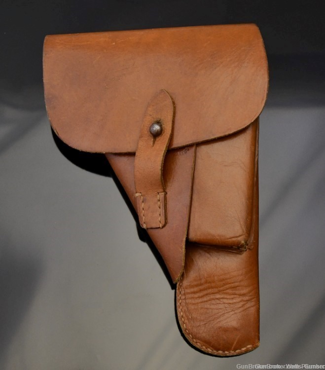 GERMAN WWII BROWNING HI POWER PISTOL HOLSTER DATED 1944 EAGLE WaA195-img-0