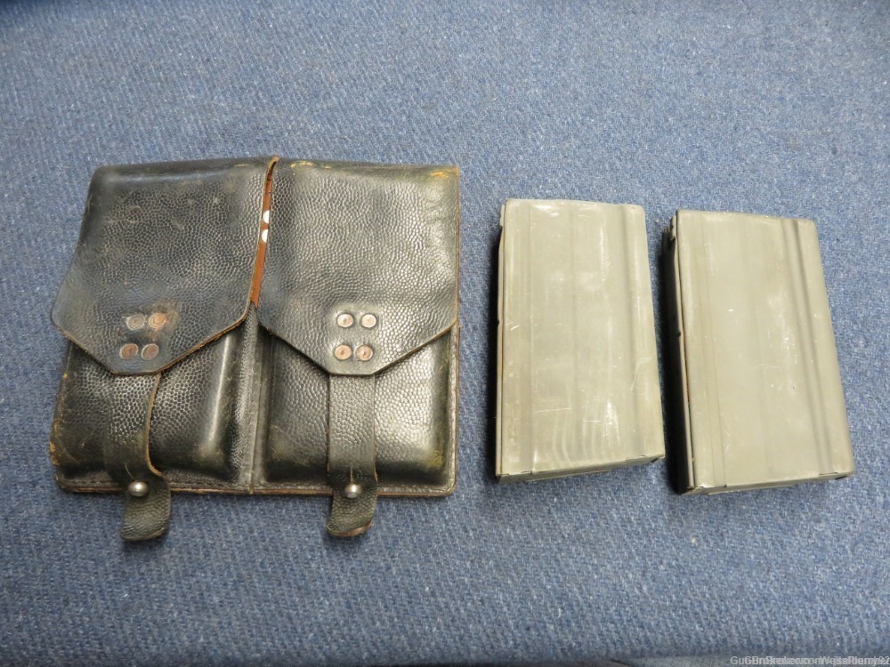 (2 TOTAL) METRIC PATTERN FAL L1A1 MAGAZINE WITH AUSTRIAN POUCH (VERY NICE)-img-0