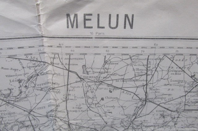 GERMAN WWII 1936 DATED GERMAN MAP OF MELUN FRANCE VERY NICE AND ORIGINAL-img-3