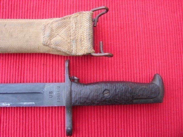 US SPRINGFIELD ARMORY MODEL 1905 BAYONET WITH CANVAS COVERED SCABBARD 1919-img-2