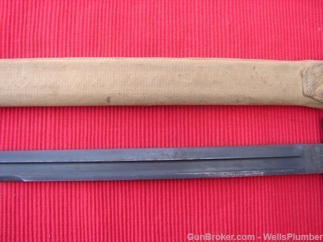 US SPRINGFIELD ARMORY MODEL 1905 BAYONET WITH CANVAS COVERED SCABBARD 1919-img-6