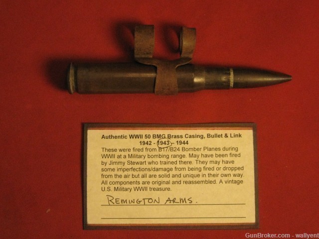50 Cal BMG WWII WW2 Casing Bullet Link RA43 B17 B24 Bomber Planes-img-0