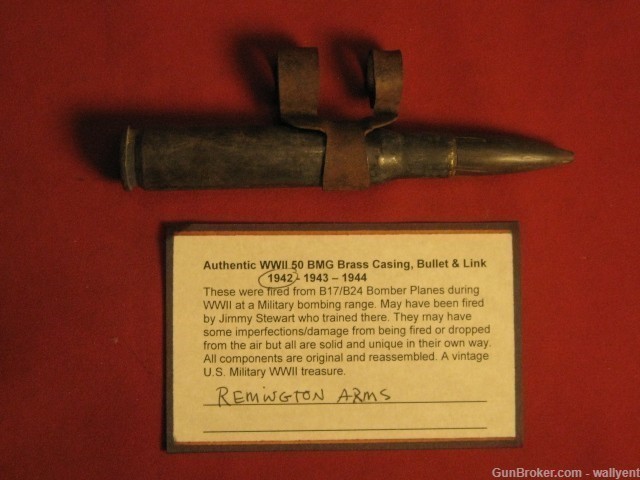50 Cal BMG WWII WW2 Casing Bullet Link RA42 B17 B24 Bomber Planes-img-0