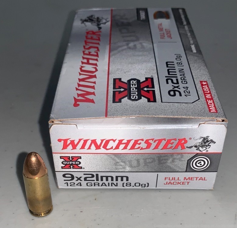 Winchester 9x21mm IMI Ammunition 50 Rounds 124 Grain FMJ-img-0