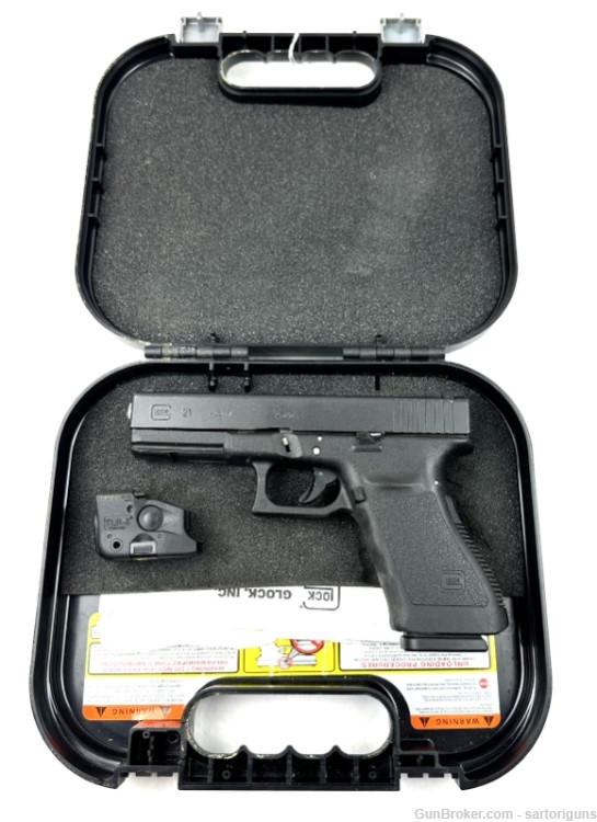 Glock 21 gen 3 .45acp semi auto pistol tlr-6 light kkm barrel -img-0