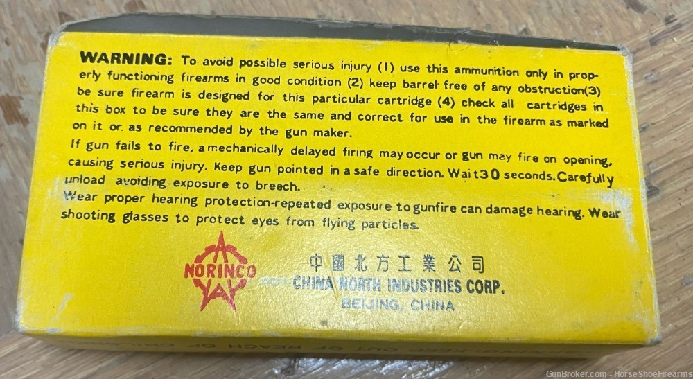 10rd Norinco Chinese 7.62x39 Steel Case Vintage Ammo Partial Box-img-1