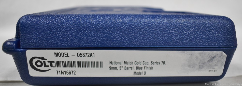 COLT NATIONAL MATCH GOLD CUP SERIES 70 9mm O5872A1 NIB 5" 1911 RARE SALE-img-3