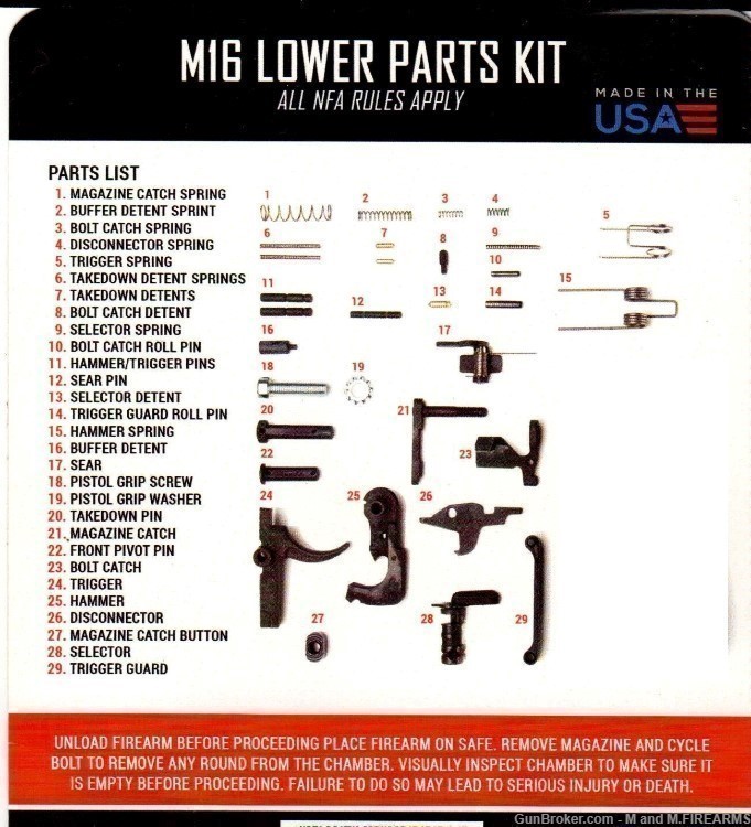 Now On Sale M16 AR15 Full Auto Lower Parts Kit With Sear LPK-img-0