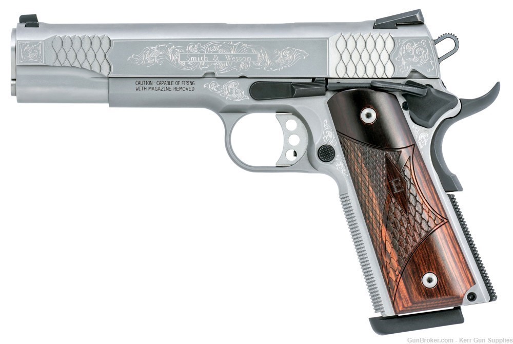 S&W 1911 1911E ENGRAVED 10270 .45ACP 8+1 STAINLESS PISTOL, NIB, 2-MAGS-img-1