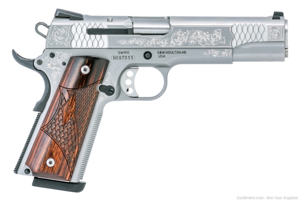 S&W 1911 1911E ENGRAVED 10270 .45ACP 8+1 STAINLESS PISTOL, NIB, 2-MAGS-img-2