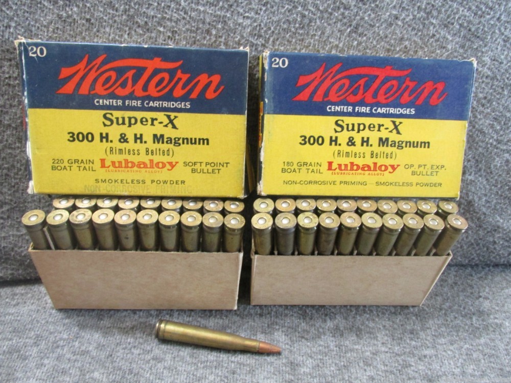 2 BOXES-40 ROUNDS OF WESTERN SUPER X .300 H&H MAGNUM CALIBER AMMO-img-0