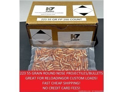 223 55 Grain Projectiles/Bullets Great for 22-250, 223 WSSM, etc