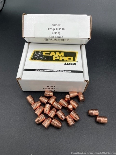 38/357 125gr FCPTC 100 count Projectiles CamPro -img-0