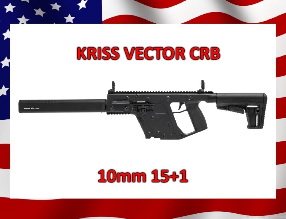 Kriss USA Vector CRB Carbine 10mm, Black, 16", 15+1 capacity, KV10-CBL20-img-0