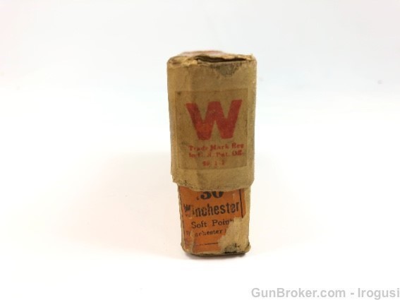 30 Winchester .30-30 1894 Soft Point Half Split Vintage Box 20 Mixed Brass-img-3