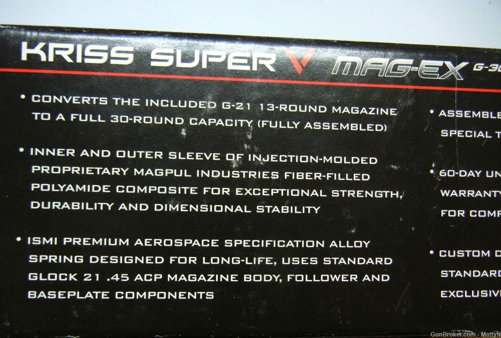 (4) KRISS 30 Round .45 Cal Magazines Glock G-21 -img-1