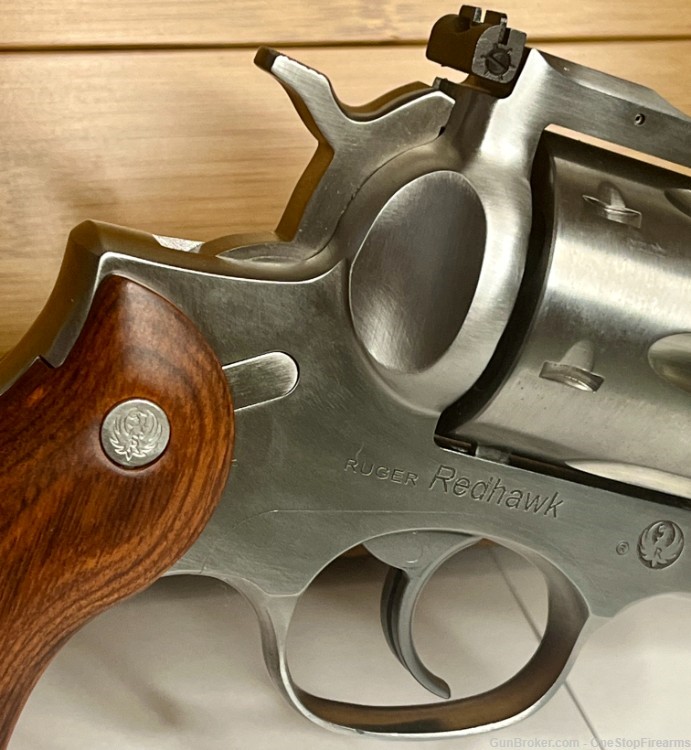 Ruger Redhawk 44 Rem Mag 7.50" 6 Round Wood Grip Satin Stainless Revolver -img-4