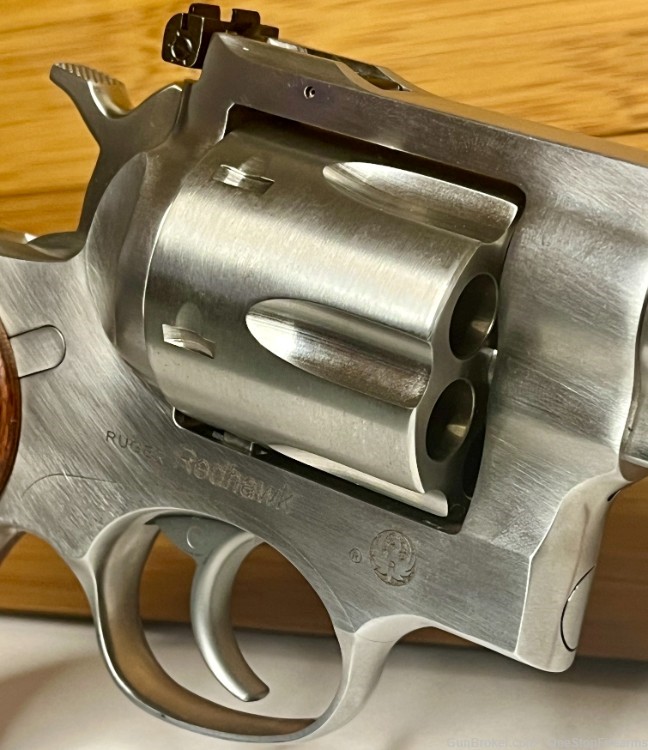 Ruger Redhawk 44 Rem Mag 7.50" 6 Round Wood Grip Satin Stainless Revolver -img-3