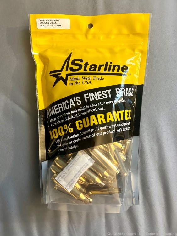 Starline 243 Win Brass, 243 Winchester Brass - 100 count-img-0