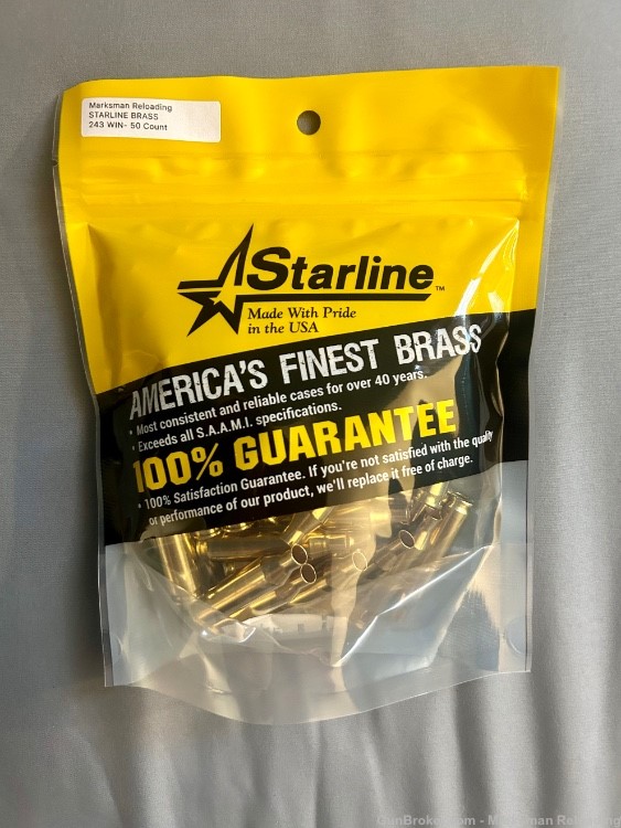 Starline 243 Win Brass, 243 Winchester Brass - 50 count-img-0
