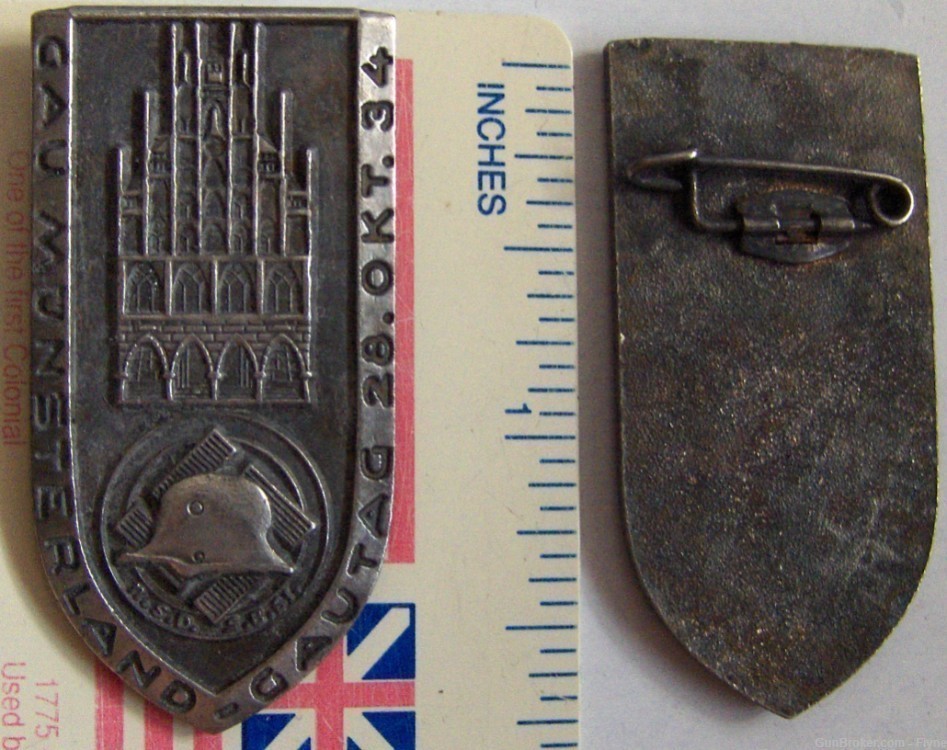German Badge or Pin with date 10/28/34 REPRODUCTION Third Reich era-img-0