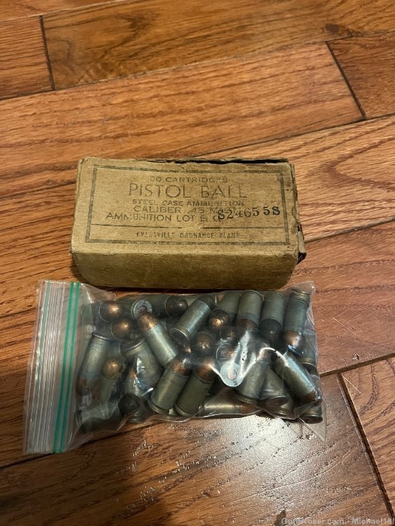 WW2 Ball Ammo 45 ACP & Box-img-0