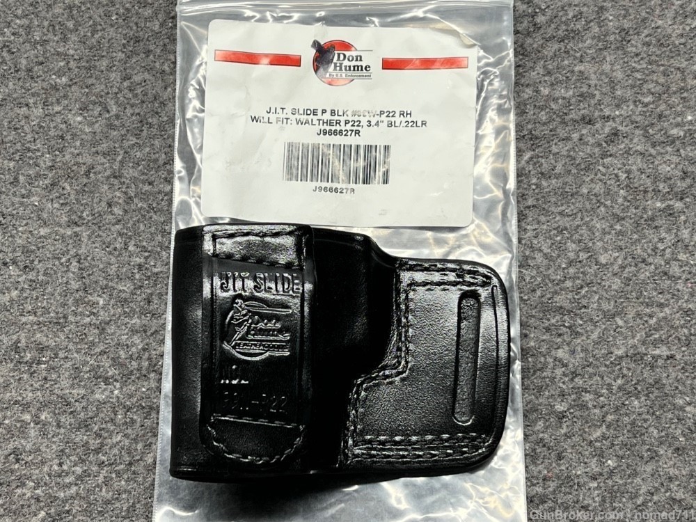 Don Hume JIT Slide Holster Fits Walther P22 RH Black Leather J966627R-img-1