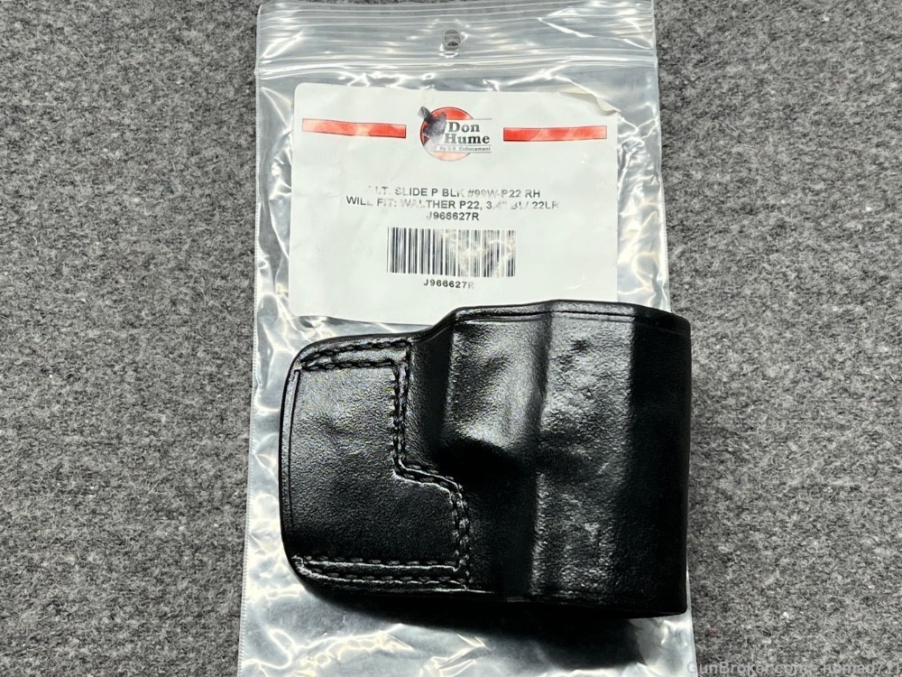 Don Hume JIT Slide Holster Fits Walther P22 RH Black Leather J966627R-img-0