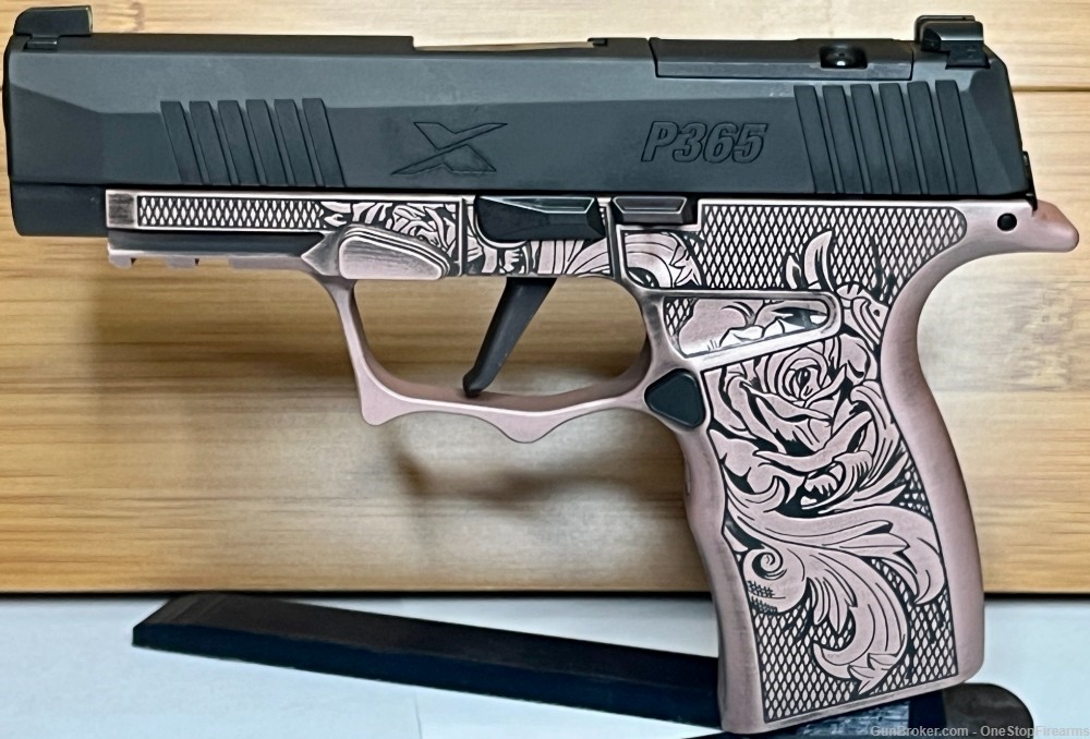 Sig Sauer P365XL Pink Rose Metal Frame 9mm Pistol-img-0