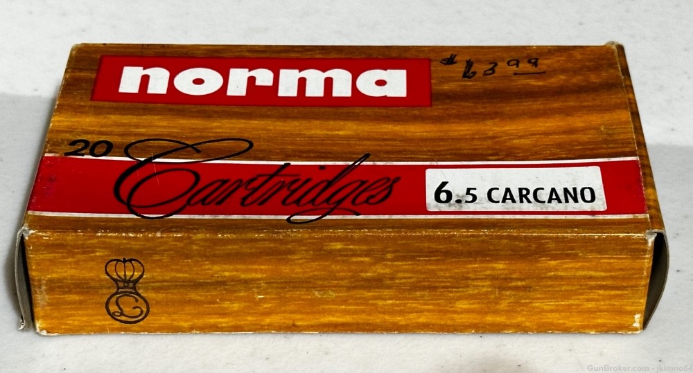 20 rounds of Norma 6.5 Carcano 156 grain SP RN brass cased ammo-img-1