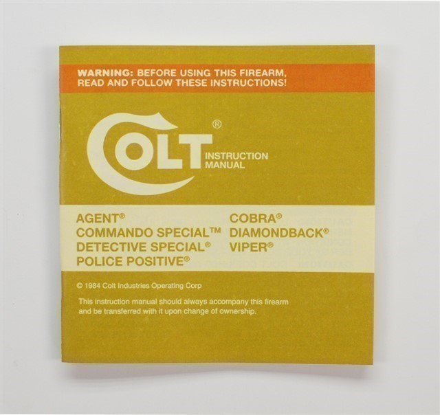 Colt D-back, D-SPL, Agent, Cobra. Paperwork. 1984-img-1