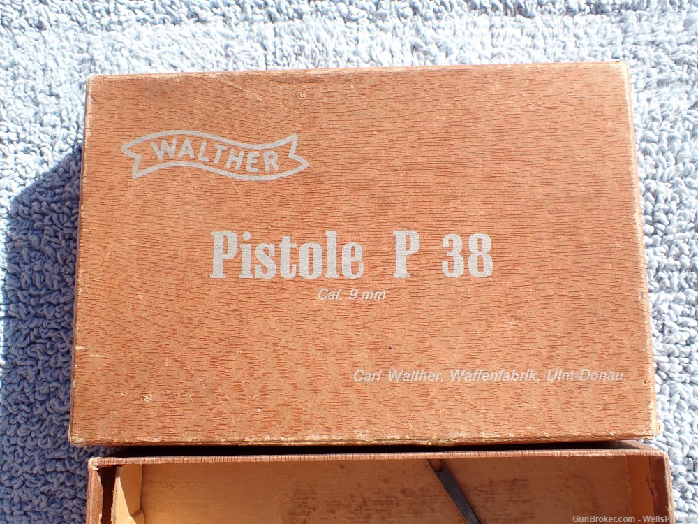 WALTHER P38 FACTORY 9MM TWO PIECE ORIGINAL BOX (RARE)-img-2