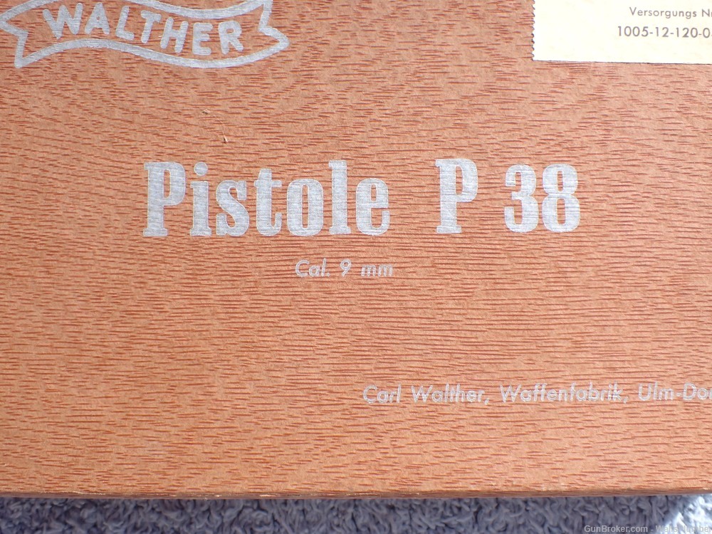 WALTHER P-38 FACTORY 9MM TWO PIECE ORIGINAL BOX (RARE)-img-4