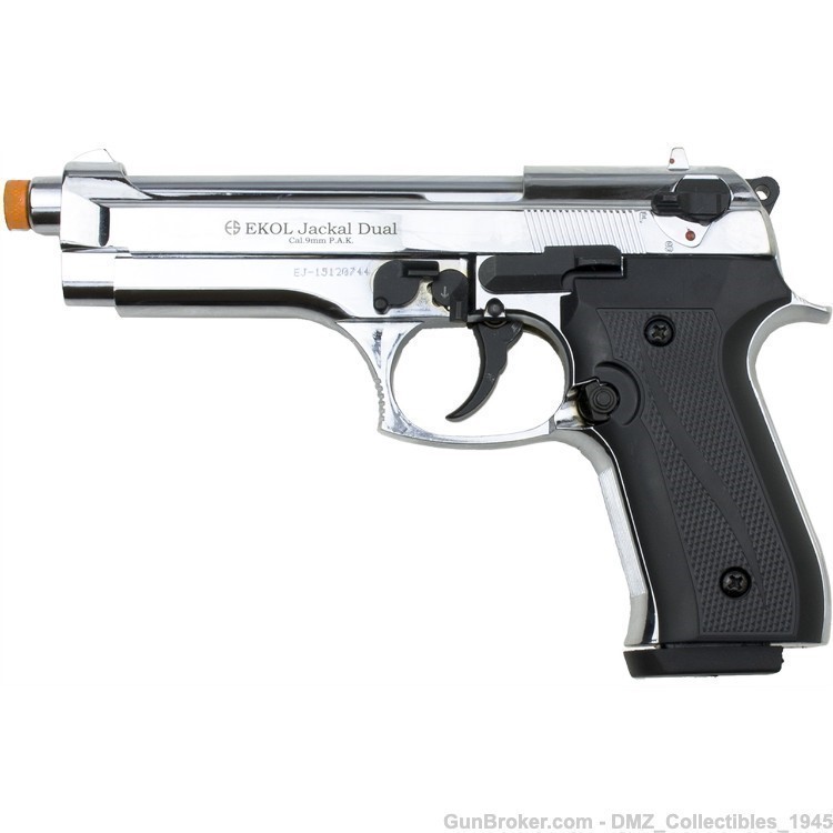 Jackal Full Auto Front Firing 9MM Blank Gun Pistol Revolver-img-0