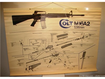 Colt Firearms Large 4' x 3' AR-15 M-16 A2 Wall Poster Chart