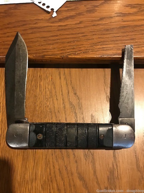 Colonial Military Folder WW2 Navy Pilot Survival Knife w/Saw Blade-img-3