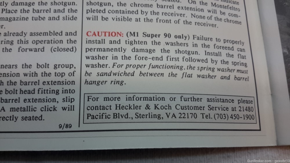 Benelli M3 SUPER 90 Factory Owner's Manual, 1989 (under HK)-img-2