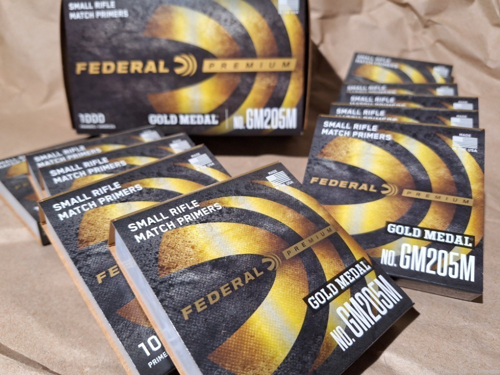 PRIMERS Federal GOLD MEDAL GM205M small rifle match primer 1000 reloading-img-0
