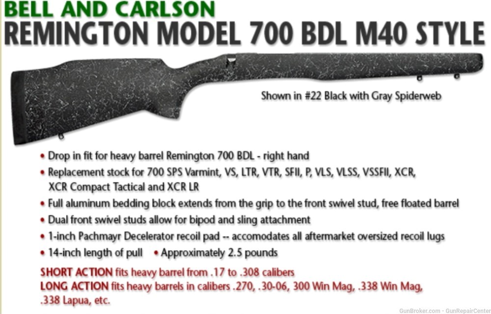 REMINGTON 700 BDL L/A M40 STYLE STOCK-img-7