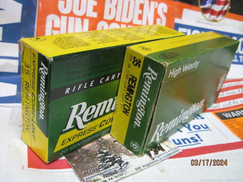 SCARCE Now 40 pc Clean 35 Remington Boxed Brass; more once fired too-img-5