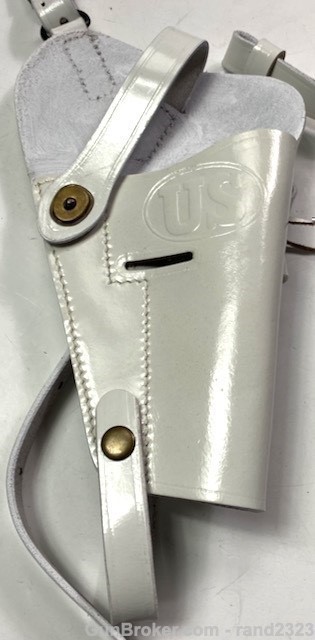 WWII US M7 .45 PISTOL SHOULDER HOLSTER-WHITE LEATHER-img-1