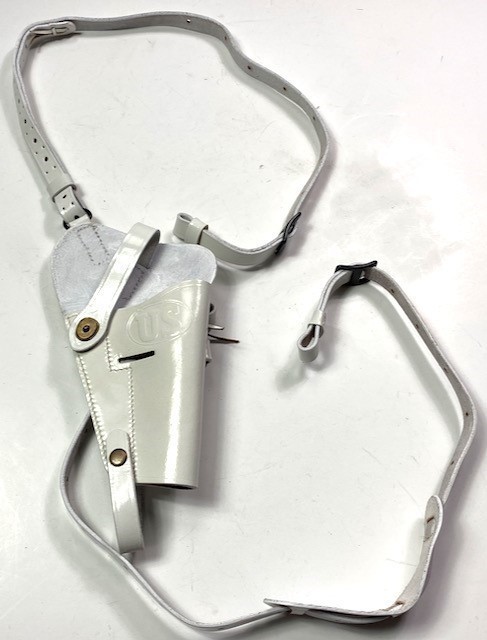 WWII US M7 .45 PISTOL SHOULDER HOLSTER-WHITE LEATHER-img-0