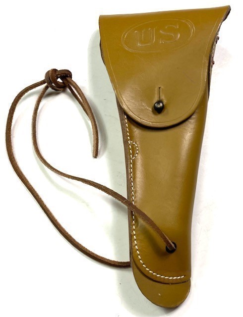 WWII US M1942 .45 PISTOL BELT LEATHER HOLSTER-img-0